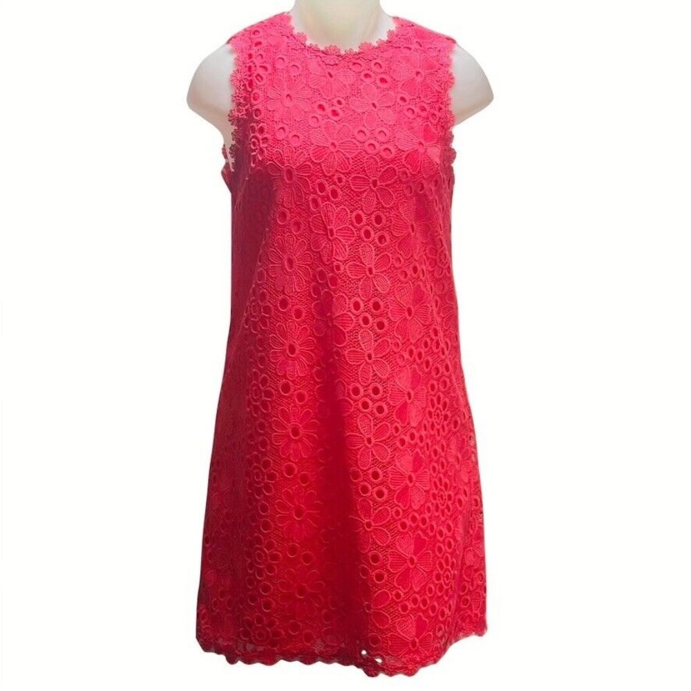 Kate Spade Womens Size 4 Sleeveless Embroidered Lace Sleeveless Eyelet Shift Dre - Picture 1 of 14